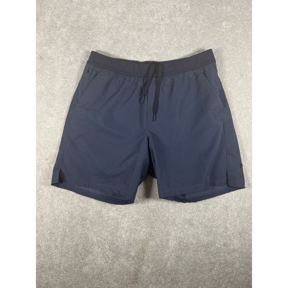 Public Rec Shorts Mens 36 Navy Blue Drawstring Stretch Lightweight Zipper Pocket